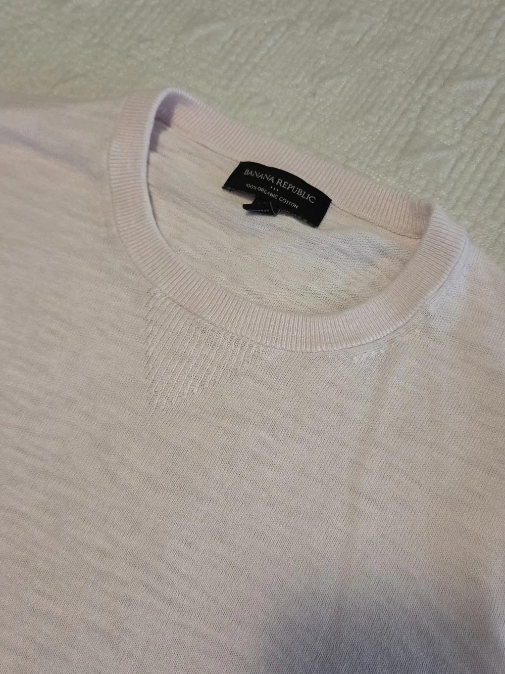 Banana Republic Pale Pink Organic Cotton Crewneck Sweater, Size Large